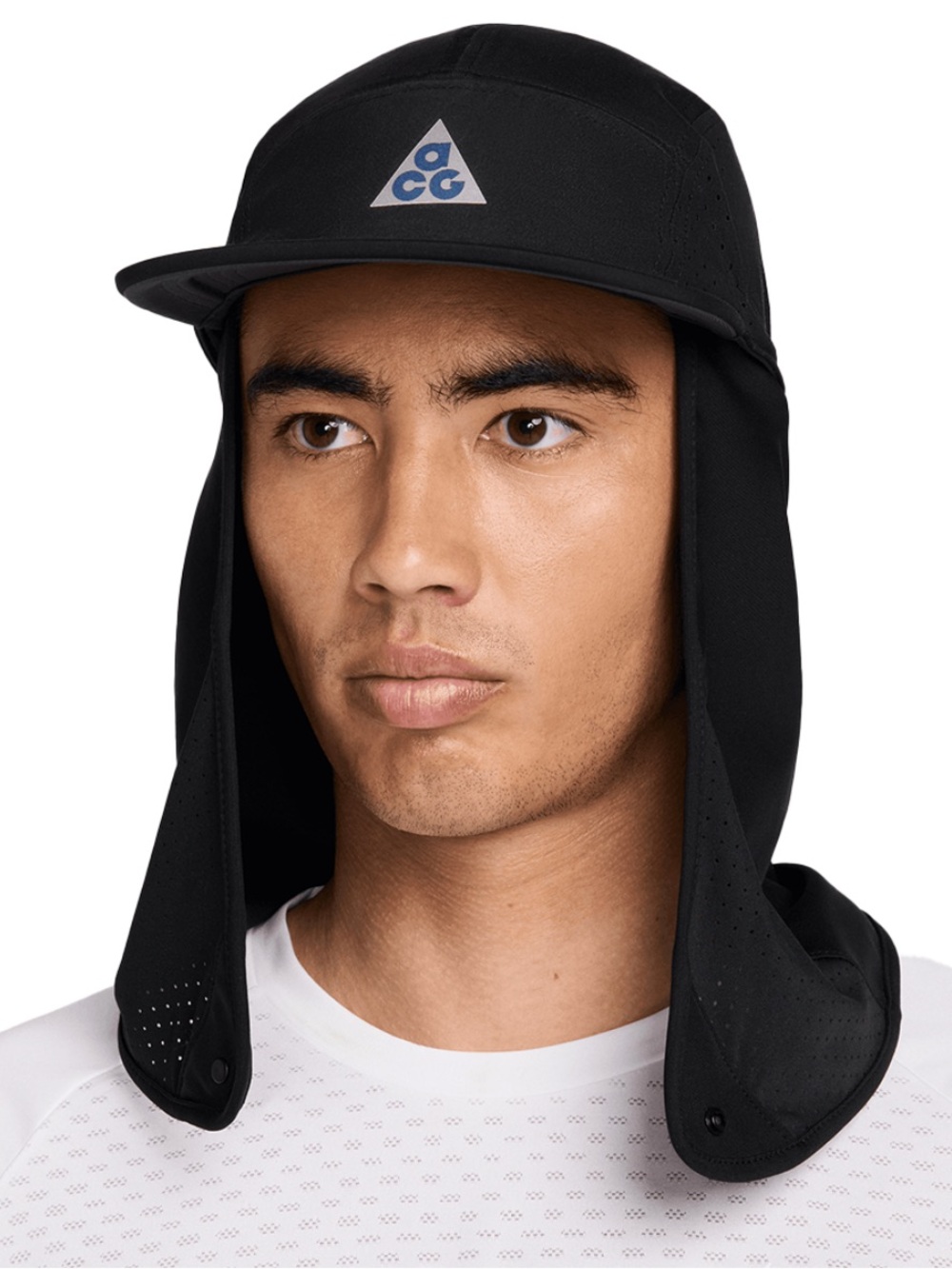 Nike ACG Black Unstructured Fly 5 Panel Bungee Cap Hat with Cape